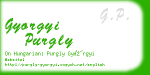 gyorgyi purgly business card